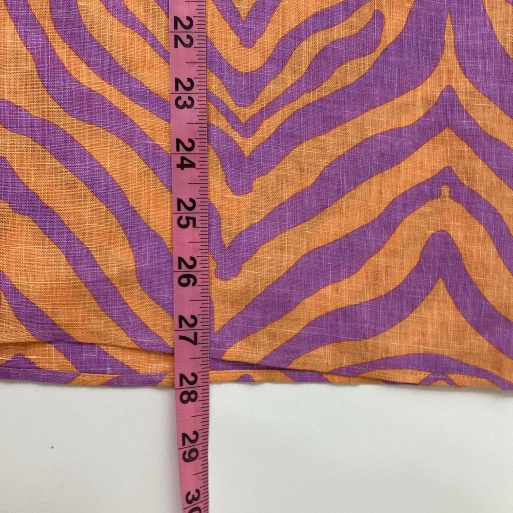 Lafayette 148 New York Boxy Tunic Top Linen Animal Print M/L - Picture 6 of 8
